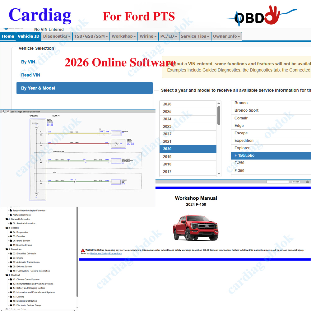 Workshop Tools Online - Logiciel en ligne Ford PTS 2026
