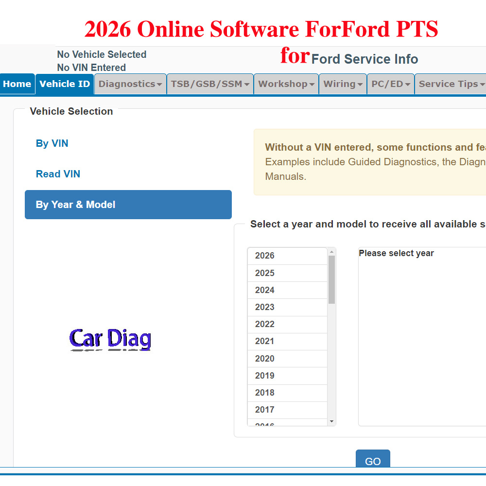 Workshop Tools Online - Logiciel en ligne 2026 pour Ford