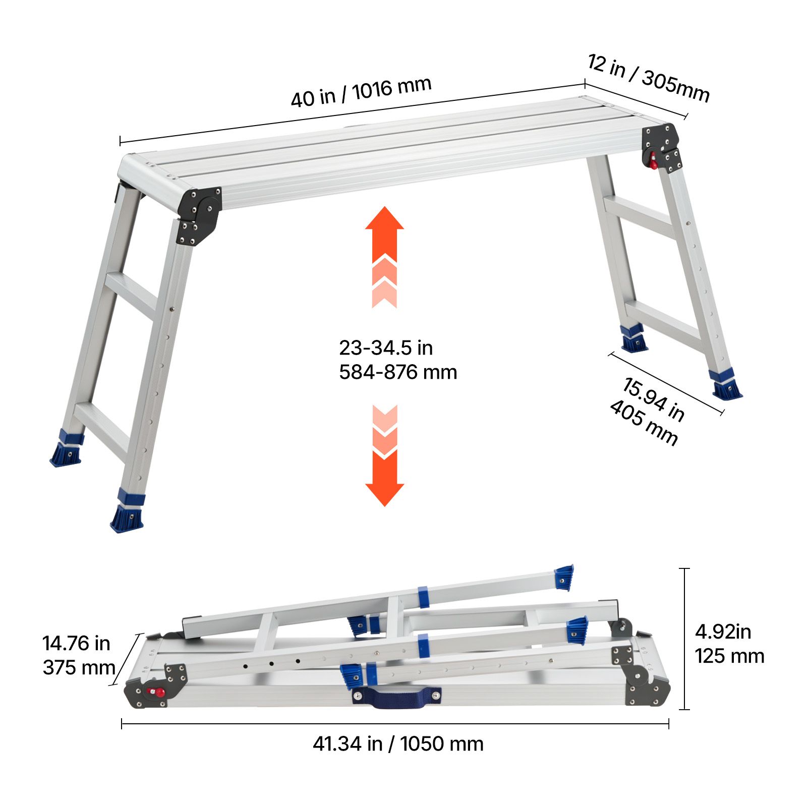 Workbench Portable Fold - Plateforme de travail pliable, hauteur réglable