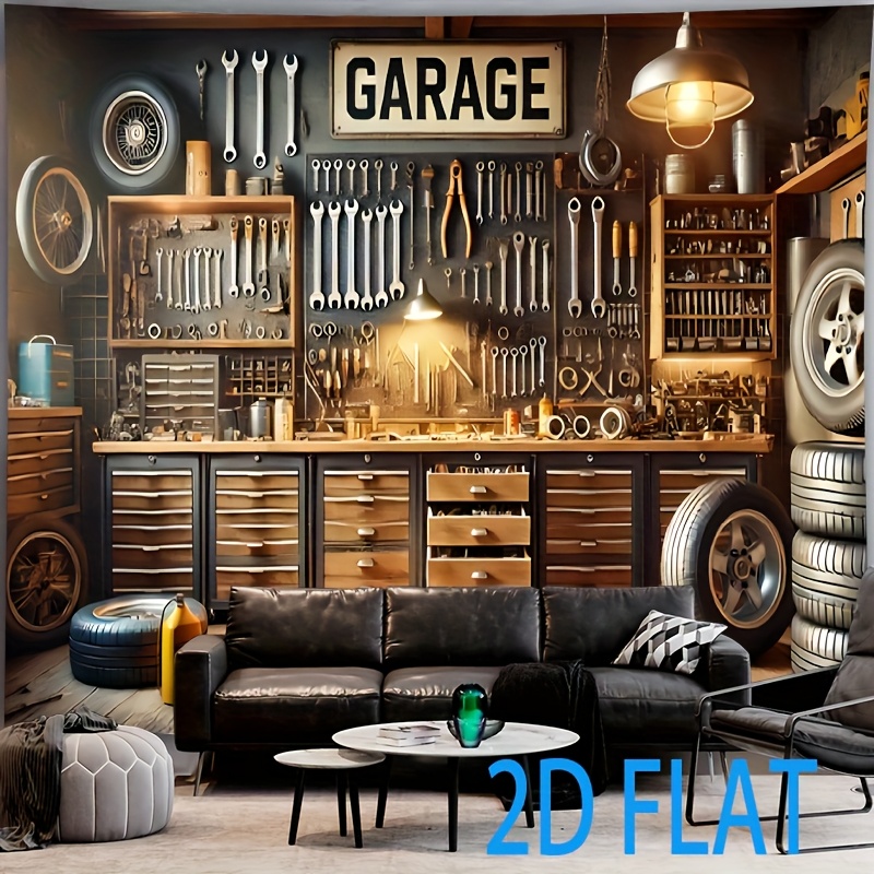 Tapisserie murale style indust - Workshop Tools Photos avis et prix